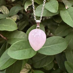 NEW Rose Quartz Crystal Acorn Pendant Gorgeous Rose Quartz Acorn Necklace